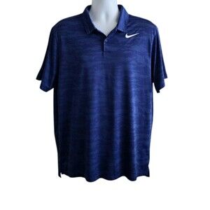 Nike Golf Shirt Mens Size XL Blue Camo Dri Fit Polo Standard Fit Casual